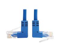 Tripp Lite Cable Ethernet Cat6 en ángulo de Arriba y Abajo UTP Slim Moldeado M/M Azul 1 ft (N204-S01-BL-UD)