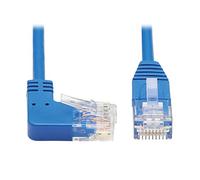 Tripp Lite Cable Ethernet Cat6 en ángulo Recto, Cable de conexión de Red UTP Delgado Moldeado Gigabit, Azul, 10 pies (N204-S10-BL-RA)