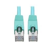 Tripp Lite Cable Ethernet Cat6a (M/M), Cable blindado Cat6a, Cable de Red STP, 10 Gbps, PoE, Aqua, 7 pies (N262-007-AQ)