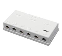 Tripp Lite Cat6 Caja de Montaje en Superficie de 6 Puertos preconfigurados sin blindaje 110 IDC Punchdown RJ45 Blanco (N236-006-WH)