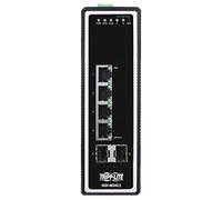 Tripp Lite Conmutador Gigabit Ethernet Industrial administrado de 4 Puertos, 2 Ranuras SFP GbE, Puertos RJ45 de 10/100/1000 megabit, Rango de Temperatura de -40° a 165°F, 3 años de garantía del
