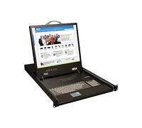 Tripp Lite Consola KVM de 8 Puertos con Controlador de Red de 1U para Montaje en Rack con Pantalla LCD de 19 Pulgadas, Teclado, Panel táctil, Color Negro