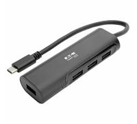 Tripp Lite Hub USB 3.1 de 4 Puertos, 4x USB-A, Thunderbolt-Negro - Concentrador (4x USB-A, Thunderbolt-Negro, USB 3.1 (3.1 Gen 2) Type-C, USB 3.0 (3.1 Gen 1) Type-A, 5000 Mbit/s, Negro, Poder, 3 m)