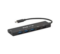 Tripp Lite Hub USB-C delgado de 6 puertos para laptop, 1 USB-C y 5 puertos USB-A, USB 3.2 Gen 2 con transferencia de datos de 10 Gbps, compatible con Thunderbolt 3, no necesita software, negro, U460