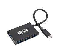 Tripp Lite Hub USB-C Gen 1, Divisor portátil USB-C a USB-A para Carga y Transferencia de Datos, Thunderbolt 3, 5 Gbps, 1.5 A, Aluminio (U460-004-4A-Al)