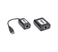 Tripp Lite Kit Extensor de Cable Ethernet de 1 Puerto USB 2.0 sobre Cat5/Cat6, adaptadores de Enchufe Internacional para América del Norte, Reino Unido, UE y Australia - 50 Metros, 1 año de garantía