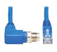 Tripp Lite M12 X-Code Cat6 1G UTP CMR-LP Cable Ethernet (Right-Angle M12 M/RJ45 M), IP68, PoE, Azul, 10 m (NM12-604-10M-BL)
