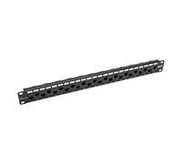 Tripp Lite N254-024-OF panel de parcheo 1U - Bahía de entrada (10 Gigabit Ethernet, 10000 Mbit/s, RJ45 (FEMALE) - RJ45 (FEMALE), Cat5e,Cat6, Negro, 1U)