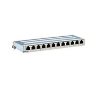 Tripp Lite - Panel de conexión de 12 Puertos Cat6a STP para Montaje en Pared o riel DIN, 10 GB/s, terminales RJ45 a 110, blindaje emi/RFI, Montaje Incluido, Conforme TAA (N250-SH12-DIN6A)