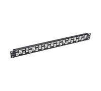 Tripp Lite Panel de conexión de alimentación Cat6a Cat6 Cat5e de 24 Puertos con Barra de gestión de Cables RJ45 Ethernet 1URM TAA (N254-024-6A-OF)