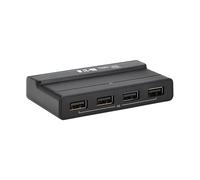 Tripp Lite Selector de Interruptor USB 3.2 2x4 para 2 computadoras y 4 Dispositivos, Unidad Flash, Teclado, Mouse y más, 2 en 4 Salidas, Transferencia de Datos de 5 Gbps, 2 Hosts USB-C + 4 Puertos