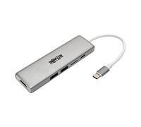 Tripp Lite U442-DOCK10-S hub de interfaz USB 3.1 (3.1 Gen 2) Type-C 1000 Mbit/s Plata - Concentrador (USB 3.1 (3.1 Gen 2) Type-C, HDMI,RJ-45, 3840 x 2160 Pixeles, MicroSD (TransFlash),SD, 1000 Mbit/s, Plata)