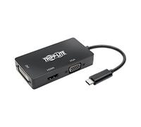 Tripp Lite U444-06N-HDV4KB Adaptador multipuerto USB-C (Tipo-C), HDMI/DVI/VGA, USB 3.1 Gen 1, Compatible con Thunderbolt 3, Ultra HD 4K x 2K @ 30 Hz, Negro