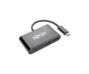 Tripp Lite U460-004-2A2CB USB-C (Tipo-C) Hub portátil con 2 Puertos USB-C y 2 Puertos USB-A, USB 3.1 Gen 1, Compatible con Thunderbolt 3, Negro