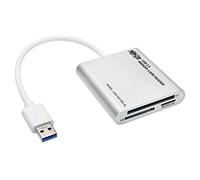 Tripp Lite USB3.0 SuperSpeed Memoria del Lector de Tarjetas multilector/Writer - Plata