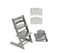 Tripp Trapp Bundle - Trona con cojín Classic Nordic Grey OCS y set para bebé, color gris