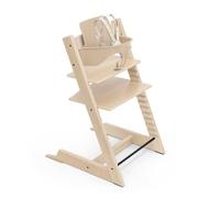 Tripp Trapp Combo 2 - Incluye silla + juego de bebé con arnés extraíble para niños - Todas las edades, altura ajustable, ergonómica, silla alta de madera para bebé de primera calidad para alimentar y