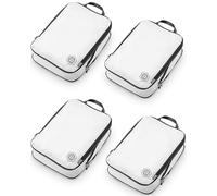 TRIPPED Travel Gear - Juego de 4 organizadores de equipaje de compresión extragrandes, ultraligeros, expandibles/bolsas de compresión para ropa (blanco, 4 piezas)