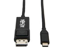 TrippLite by Eaton Adaptador de cable Usb-C a DisplayPort, adaptador de cable DisplayPort Thunderbolt 3, gen 1, conector de bloqueo, calidad 4K @ 60 Hz, negro, 6 pies / 2 metros, garantía de 3 años (U444-006-DP-BE)