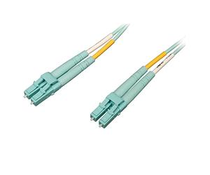 TrippLite by Eaton Duplex Multimode 50/125 OM4 LSZH cable de Conexión de fibra óptica, conectores LC/LC, velocidades de hasta 100 Gigabit, LSZH Aqua, 6 pies / 2 metros, garantía de Por Vida (N820-02M-OM4)