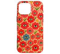 Trippy All Seeing Eyes Rojo Rosa Surrealista Flores Arte Carcasa para iPhone 16 Pro Max