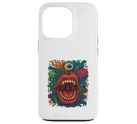 Trippy Art Surrealista Cara Loca Boca Alternativa Moda Carcasa para iPhone 13 Pro