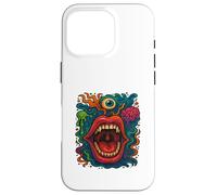 Trippy Art Surrealista Cara Loca Boca Alternativa Moda Carcasa para iPhone 16 Pro