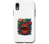 Trippy Art Surrealista Cara Loca Boca Alternativa Moda Carcasa para iPhone XR