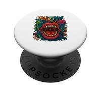 Trippy Art Surrealista Cara Loca Boca Alternativa Moda PopSockets PopGrip Adhesivo
