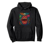 Trippy Art Surrealista Cara Loca Boca Alternativa Moda Sudadera con Capucha
