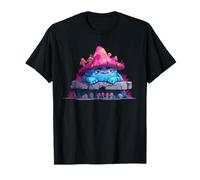 Trippy Blue Mushroom Troll Fantasy Cottagecore Camiseta