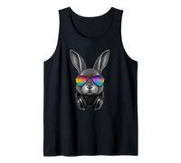 Trippy Bunny Usando Música Equalizer Gafas De Sol Auriculares Camiseta sin Mangas