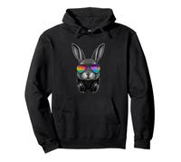 Trippy Bunny Usando Música Equalizer Gafas De Sol Auriculares Sudadera con Capucha