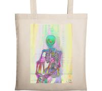 Trippy Colorful Skeleton Transcendental Art - Bolsa de algodón ecológico natural, color beige, beige, Talla única