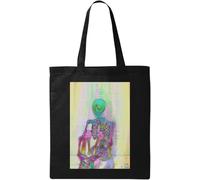 Trippy Colorful Skeleton Transcendental Art - Bolsa de algodón ecológico natural, color negro, Black, Talla única