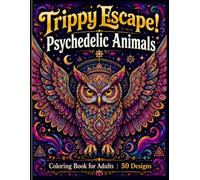 Trippy Escape! Psychedelic Animals Coloring Book for Adults: 50 Wild and Trippy Animal Designs for Stress Relief and Creative Escape (Trippy Escape! Coloring Book Series)