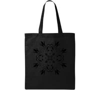 Trippy Flowers Art - Bolsa de transporte de algodón ecológico natural, color negro, talla única, Negro , talla única