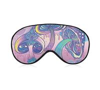 Trippy Magic Mushroom Eye Mask para dormir Blackout Night Blindfold con correa ajustable para hombres, mujeres, viajes, yoga, siesta
