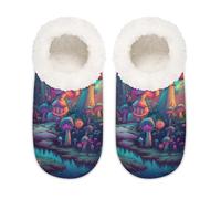 Trippy Magic Mushrooms - Pantuflas psicodélicas de casa mística para mujeres y hombres, calcetines de espuma viscoelástica, multicolor, 37.5/38.5 EU