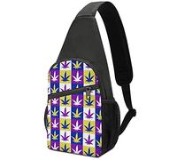 Trippy Multi Pot Weed Sling Bag Crossbody Hombro Viaje Pecho Mochila Senderismo Mochila para Deportes Compras Trabajo