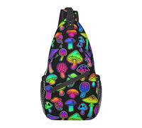 Trippy Mushroom Sling Mochila Crossbody Chest Bag Daypack Mochilas de Hombro Bolsa de Gimnasio para Senderismo Viajes Casual Walking
