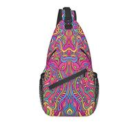 Trippy Sling Mochila Crossbody Chest Bag Daypack Mochilas de Hombro Bolsa de Gimnasio para Senderismo Viajes Casual Caminar al Aire Libre
