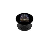 Trippy Space Cat DJ Fun Festival Party Art PopSockets PopGrip Adhesivo