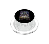Trippy Space Cat DJ Fun Festival Party Art PopSockets PopGrip para MagSafe