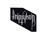 Triptykon Parche de metal negro con diseño de banda de la muerte para pegar con plancha, accesorio de recuerdo