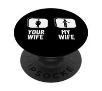 Tripulación de Cabina Tu Esposa Mi Esposa Marido Divertido Asistente de Vuelo PopSockets PopGrip Adhesivo