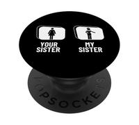 Tripulación de Cabina Tu Hermana Mi Hermana Asistente de Vuelo Divertido PopSockets PopGrip Adhesivo