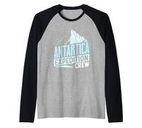 Tripulación De La Expedición A La Antártida Retro Antártida Camiseta Manga Raglan