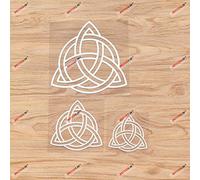 Triquetra Nudo celta de la Trinidad Símbolo Pegatinas de vinilo - Set de 3 Blanco, 7.6cm, 10.2cm, 15.2cm - Sin fondo para Coche Portátil Ventana Teléfono 06200