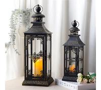 TRIROCKS Juego de 2 faroles de vela desacorativos